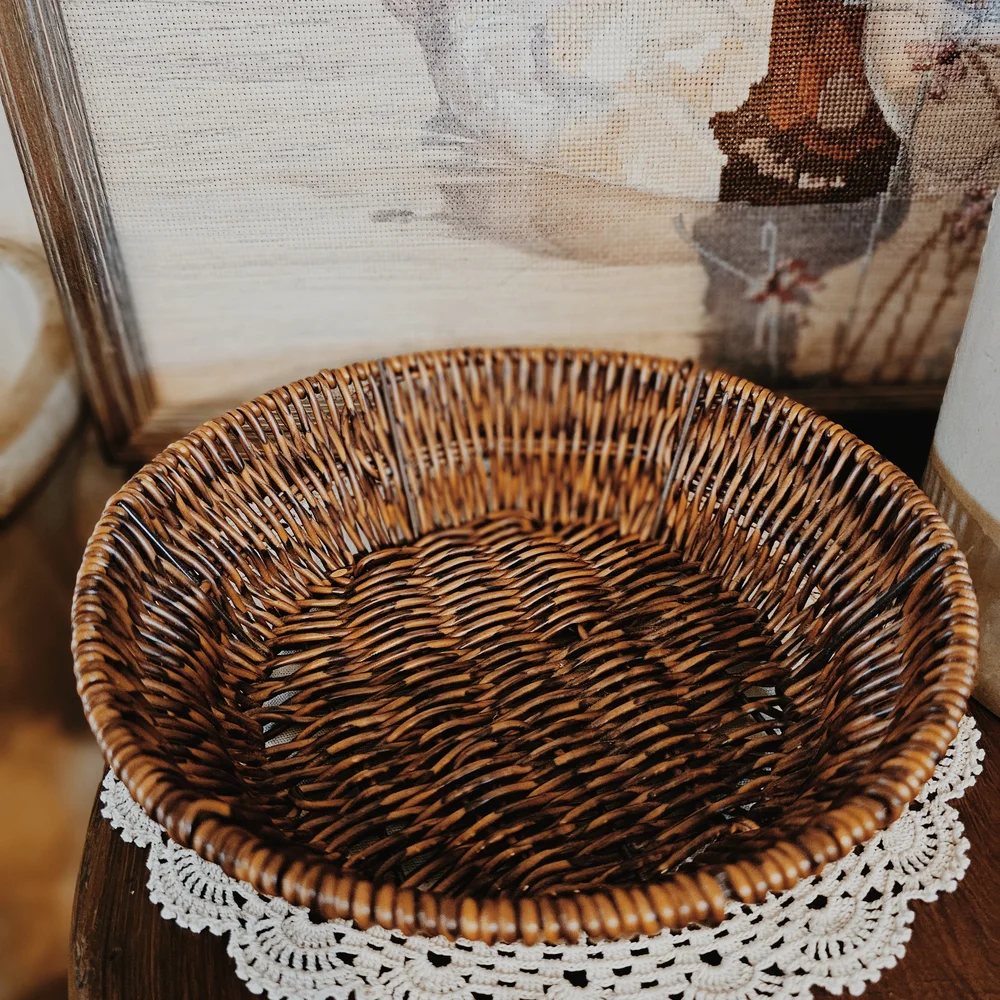 Woven Rattan Brown Basket - Picture 2 of 3